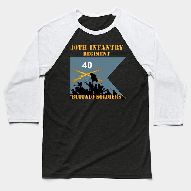 40th Infantry Regiment - Buffalo Soldiers - Charge X 300 Baseball T-Shirt by twix123844